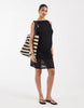 Vero Moda Maternity stretch floral lace sleeveless slash neck mini dress in black