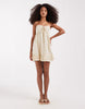 Hollister strapless tie up ruffle babydoll mini dress in yellow polka dots