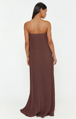 Athena Maxi Dress ~ Chocolate Pleated Chiffon