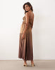 Iisla & Bird beach maxi dress in chocolate brown