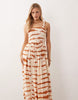 Iisla & Bird beach maxi dress in tie dye brown and cream