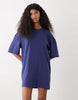 Weekday oversized T-shirt dress in dark blue