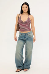 Luck & Trouble Aida Stripe Halter Top Multi Stripe