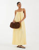Vero Moda crinkle textured woven full cami maxi dress in golden yellow