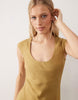scoop neck bias cut maxi dress in olive green
