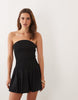 Cotton On shirred strapless mini dress in black