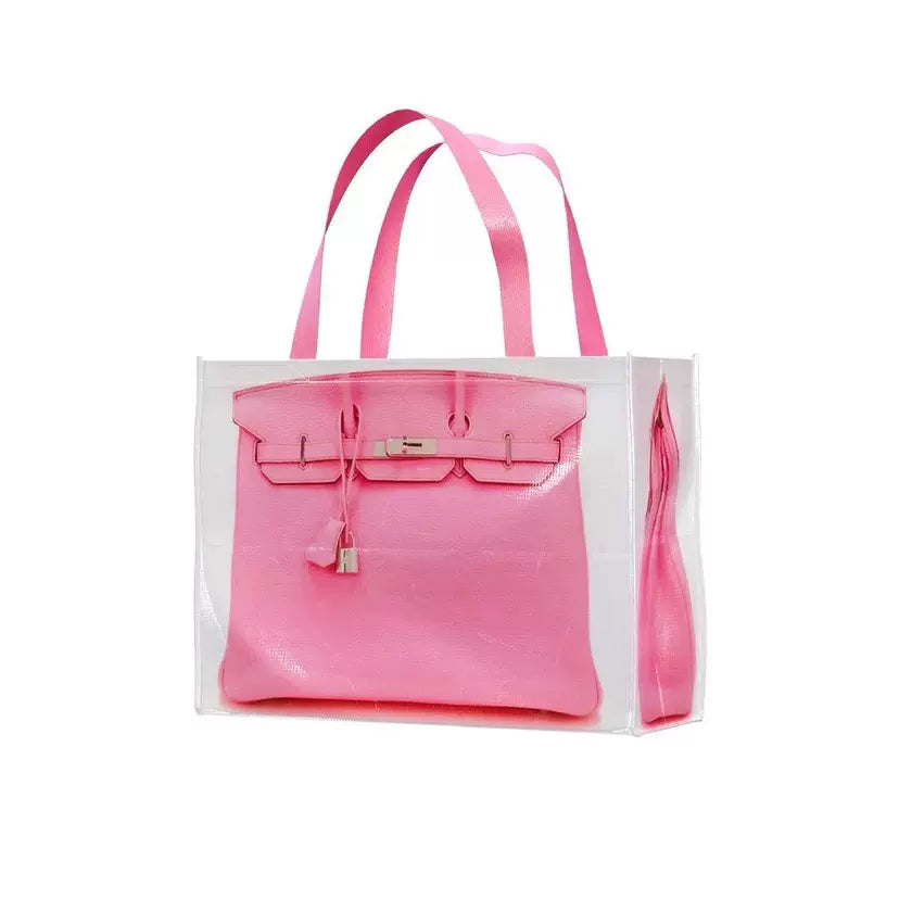 Grocery Bags Creative Parody Platinum Bag Print Woven Bag Fire Over The Net Birkin Fitness Casual Bag