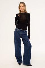 Luck & Trouble Kendall Long Sleeve Knit Top Black