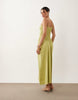 shirred bodice broderie maxi dress in light green