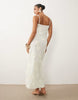 Gina Tricot strappy embroidery maxi dress in white