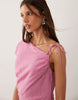 Mango asymmetric midaxi dress in baby pink