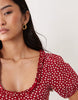 Miss Selfridge ditsy print ruffle detail milkmaid dress