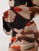 mesh waterfall sleeve ruched mini dress in red bloom floral