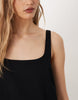 scoop neck shift mini dress in black