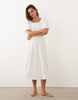 JDY drop waist midi dress in white