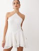 Gina Tricot embroidery mini dress in white