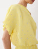Never Fully Dressed Tilly off-shoulder plissé maxi dress in lemon