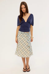 Motel Kamili Skirt Blue Print