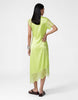 Noisy May satin maxi dress with lace details in green