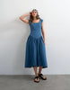 Topshop denim dropped waist midi dress in indigo rinse