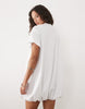 short puff sleeve bubble hem mini dress