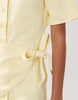 denim shirt dress with wrap detail in yellow