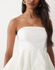 4th & Reckless cotton bandeau peplum waist detail maxi dress in white