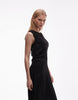 ARKET satin utlility cinched waist maxi dress in black
