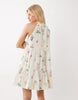 VILA halter neck tiered mini dress in cream floral print