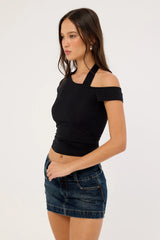 Worship Metalx Low Rise Micro Skirt Dirty Midnight Blue