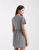 ONLY v-waist detail mini dress in black gingham