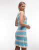 Reclaimed Vintage crochet mini dress in blue stripes