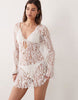 Molly lace mini beach sundress in ivory