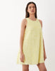 YAS textured sleeveless shift mini dress in soft yellow