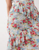 AFRM Athens printed mesh halter neck tiered maxi dress in blue floral