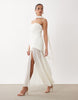 Gina Tricot dropped waist scarf maxi dress in white