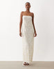 South Beach glitter lace bandeau maxi dress in white
