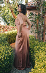 Taylor Tube Maxi Dress ~ Copper Luxe Satin