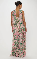 Dalia Maxi Dress ~ Flamingo Palms