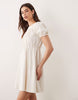 Miss Selfridge shirred smock mini dress in cream