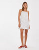 PIECES satin cami mini dress in white and black polka dot print