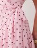 Gina Tricot sheer wrap mini dress in pink polka dot