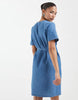 Vero Moda Petite short sleeve wrap front denim mini dress in light blue wash