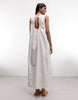COLLUSION channel detailing midi dress in white
