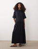 dropped waist t-shirt midi dress in navy