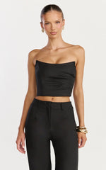 Pietra Top - Strapless Structured Top in Black