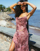Aray sheer beach maxi dress in leopard floral print