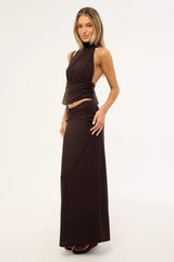 Perfect Stranger Aria Maxi Skirt Brown