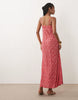 Mango strappy maxi dress in pink ditsy floral print