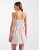 Hollister strappy button front mini dress in pink polka dot